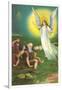 Angel Greeting Shepherds-null-Framed Art Print