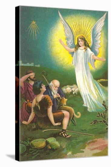 Angel Greeting Shepherds-null-Stretched Canvas