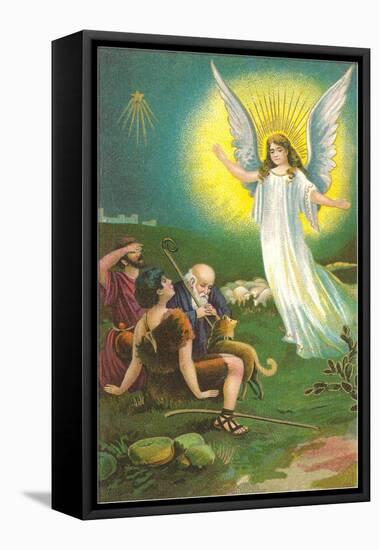 Angel Greeting Shepherds-null-Framed Stretched Canvas