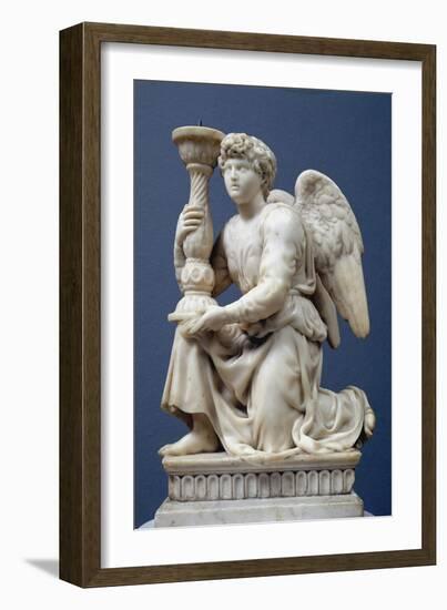 Angel Holding a Candelabra, 1495-Michelangelo Buonarroti-Framed Giclee Print