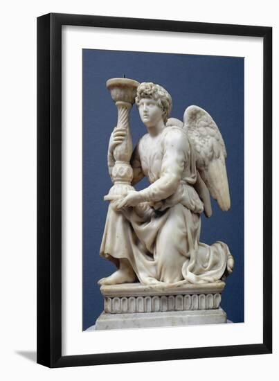 Angel Holding a Candelabra, 1495-Michelangelo Buonarroti-Framed Giclee Print