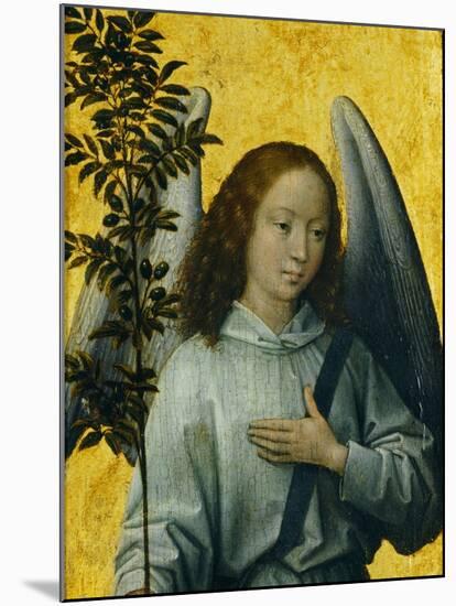 Angel Holding an Olive Branch, Symbol of Divine Peace-Hans Memling-Mounted Giclee Print