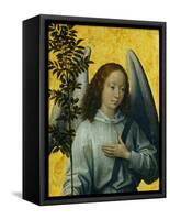 Angel Holding an Olive Branch, Symbol of Divine Peace-Hans Memling-Framed Stretched Canvas