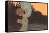 Angel Holding Candle-Found Image Press-Framed Stretched Canvas