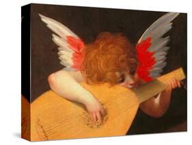 Angel making music-Fiorentino Rosso-Stretched Canvas