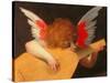 Angel making music-Fiorentino Rosso-Stretched Canvas