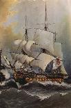 FRIGATE OF THE SPANISH SAILOR BLAS DE LEZO IN COMBAT WITH THE ENGLISH SHIP STANHOPE-ANGEL MARIA CORTELLINI-Stretched Canvas