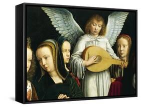 Angel Musician, Detail from Virgin Among Virgins, 1450-Gerard David-Framed Stretched Canvas