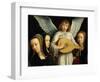 Angel Musician with Saints Agnes (D. 305), Fausta and Apollina (D. C. 248-9)-Gerard David-Framed Giclee Print