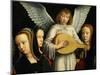 Angel Musician with Saints Agnes (D. 305), Fausta and Apollina (D. C. 248-9)-Gerard David-Mounted Giclee Print