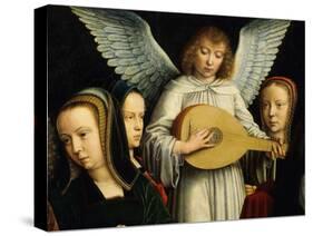 Angel Musician with Saints Agnes (D. 305), Fausta and Apollina (D. C. 248-9)-Gerard David-Stretched Canvas