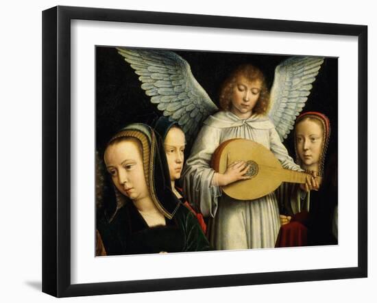 Angel Musician with Saints Agnes (D. 305), Fausta and Apollina (D. C. 248-9)-Gerard David-Framed Giclee Print