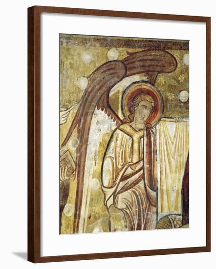 Angel Next to Gospel, Detail from 12th Century Fresco in Church at Abbey of Saint-Andre-null-Framed Giclee Print