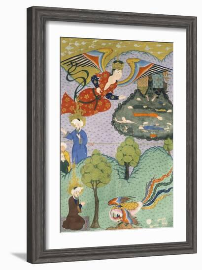 Angel of God Witnessing the Destruction of Sodom, Arabic Miniature-null-Framed Giclee Print