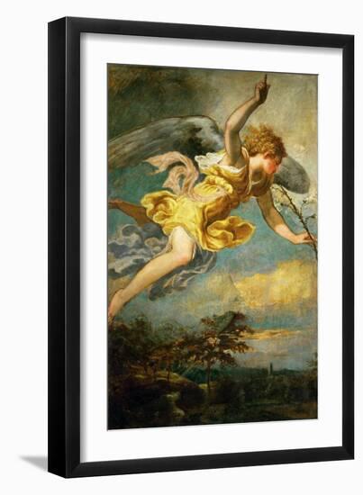 Angel of the Annunciation. One of two panels. (around 1552)-Andrea Schiavone-Framed Giclee Print