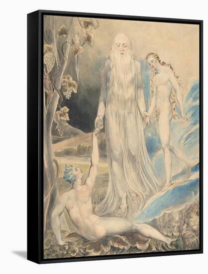 Angel of the Divine Presence Bringing Eve to Adam, c.1803-William Blake-Framed Stretched Canvas