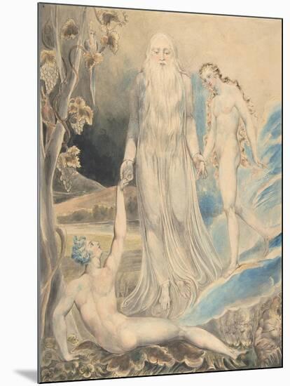 Angel of the Divine Presence Bringing Eve to Adam, c.1803-William Blake-Mounted Giclee Print