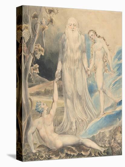 Angel of the Divine Presence Bringing Eve to Adam, c.1803-William Blake-Stretched Canvas