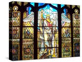 Angel of the Resurrection Stained Glass Window-Louis Comfort Tiffany-Stretched Canvas