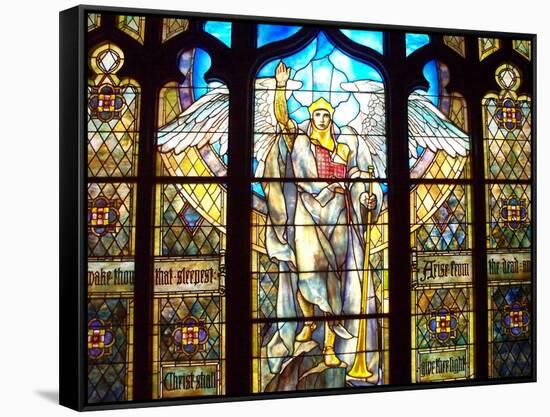 Angel of the Resurrection Stained Glass Window-Louis Comfort Tiffany-Framed Stretched Canvas