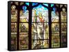 Angel of the Resurrection Stained Glass Window-Louis Comfort Tiffany-Framed Stretched Canvas