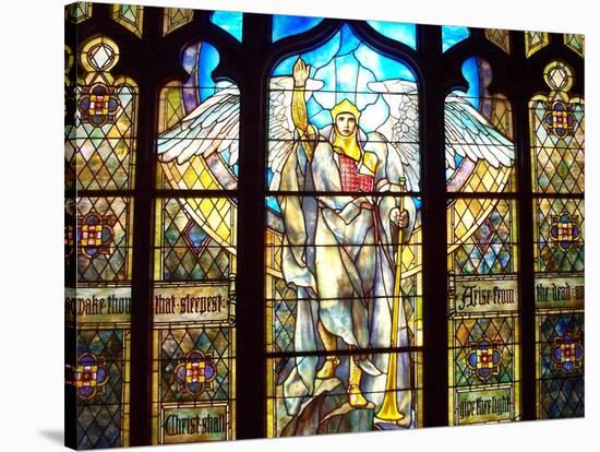 Angel of the Resurrection Stained Glass Window-Louis Comfort Tiffany-Stretched Canvas