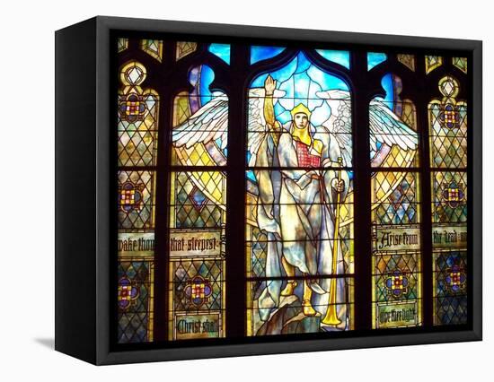 Angel of the Resurrection Stained Glass Window-Louis Comfort Tiffany-Framed Stretched Canvas