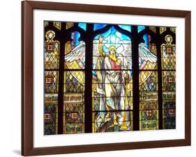 Angel of the Resurrection Stained Glass Window-Louis Comfort Tiffany-Framed Photographic Print