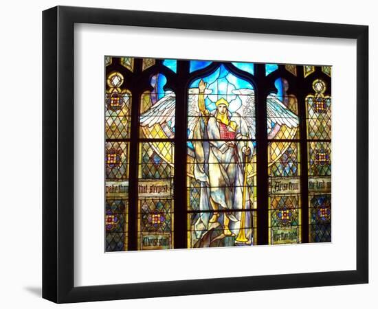 Angel of the Resurrection Stained Glass Window-Louis Comfort Tiffany-Framed Photographic Print