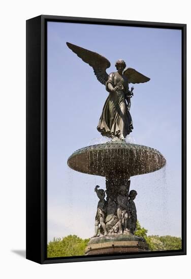 Angel of the Waters at the Bethesda Terrace in the Mid Park Quadrant in Central Park-null-Framed Stretched Canvas