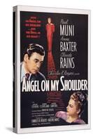 Angel on My Shoulder, from Left: Paul Muni, Claude Rains, Anne Baxter, 1946-null-Stretched Canvas