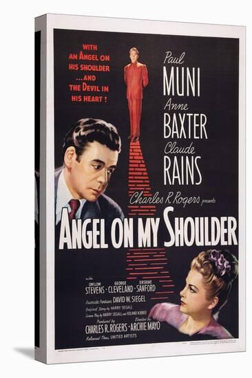 Angel on My Shoulder, from Left: Paul Muni, Claude Rains, Anne Baxter, 1946-null-Stretched Canvas
