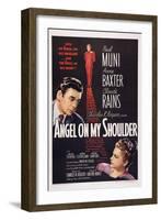 Angel on My Shoulder, from Left: Paul Muni, Claude Rains, Anne Baxter, 1946-null-Framed Art Print