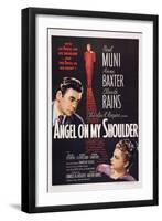 Angel on My Shoulder, from Left: Paul Muni, Claude Rains, Anne Baxter, 1946-null-Framed Art Print