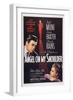 Angel on My Shoulder, from Left: Paul Muni, Claude Rains, Anne Baxter, 1946-null-Framed Art Print