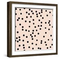 Angel Pink Black Round Confetti-Tina Lavoie-Framed Giclee Print