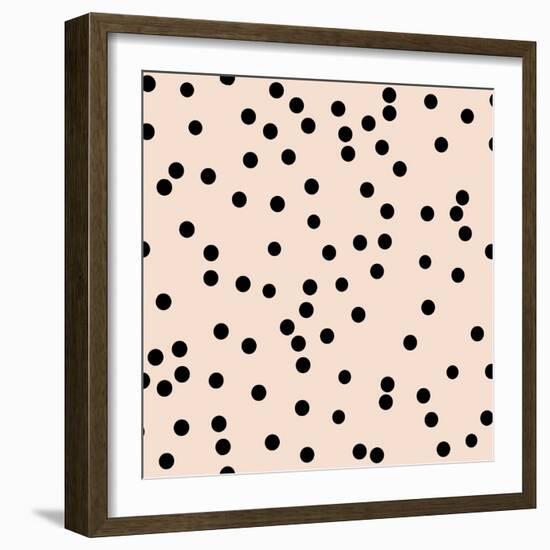 Angel Pink Black Round Confetti-Tina Lavoie-Framed Giclee Print