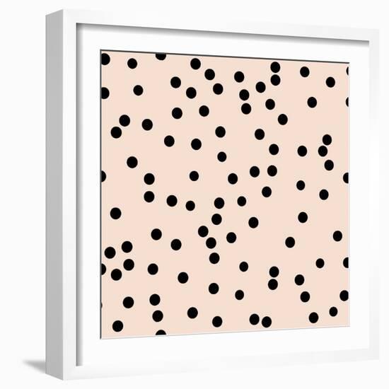 Angel Pink Black Round Confetti-Tina Lavoie-Framed Giclee Print