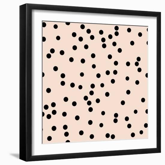 Angel Pink Black Round Confetti-Tina Lavoie-Framed Giclee Print