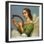 Angel Playing Harp-null-Framed Giclee Print