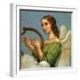 Angel Playing Harp-null-Framed Giclee Print