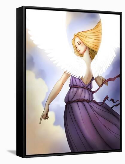 Angel Pointing-Harry Briggs-Framed Stretched Canvas