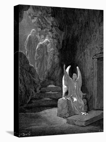 Angel Showing Mary Magdalene and 'The Other Mary' Christ's Empty Tomb, 1865-1866-Gustave Doré-Stretched Canvas