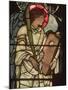 Angel with a Lyre, from the St. Cecilia Window, Christ Church, Oxford, 1875 (Stained Glass)-Edward Coley Burne-Jones-Mounted Giclee Print
