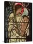 Angel with a Lyre, from the St. Cecilia Window, Christ Church, Oxford, 1875 (Stained Glass)-Edward Coley Burne-Jones-Stretched Canvas