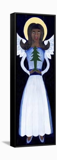 Angel with Christmas Tree-Cheryl Bartley-Framed Stretched Canvas