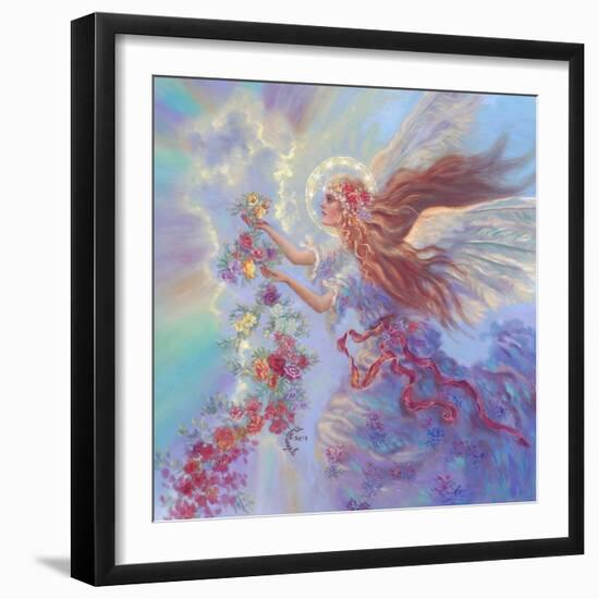 Angel with Flower Garland-Judy Mastrangelo-Framed Giclee Print