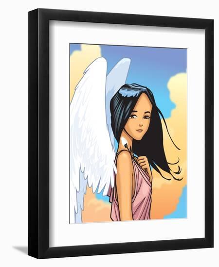 Angel With FLower-Harry Briggs-Framed Premium Giclee Print