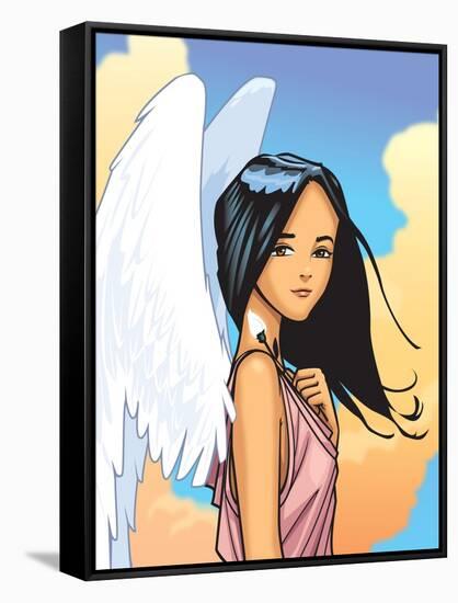 Angel With FLower-Harry Briggs-Framed Stretched Canvas