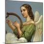 Angel with Harp-null-Mounted Giclee Print